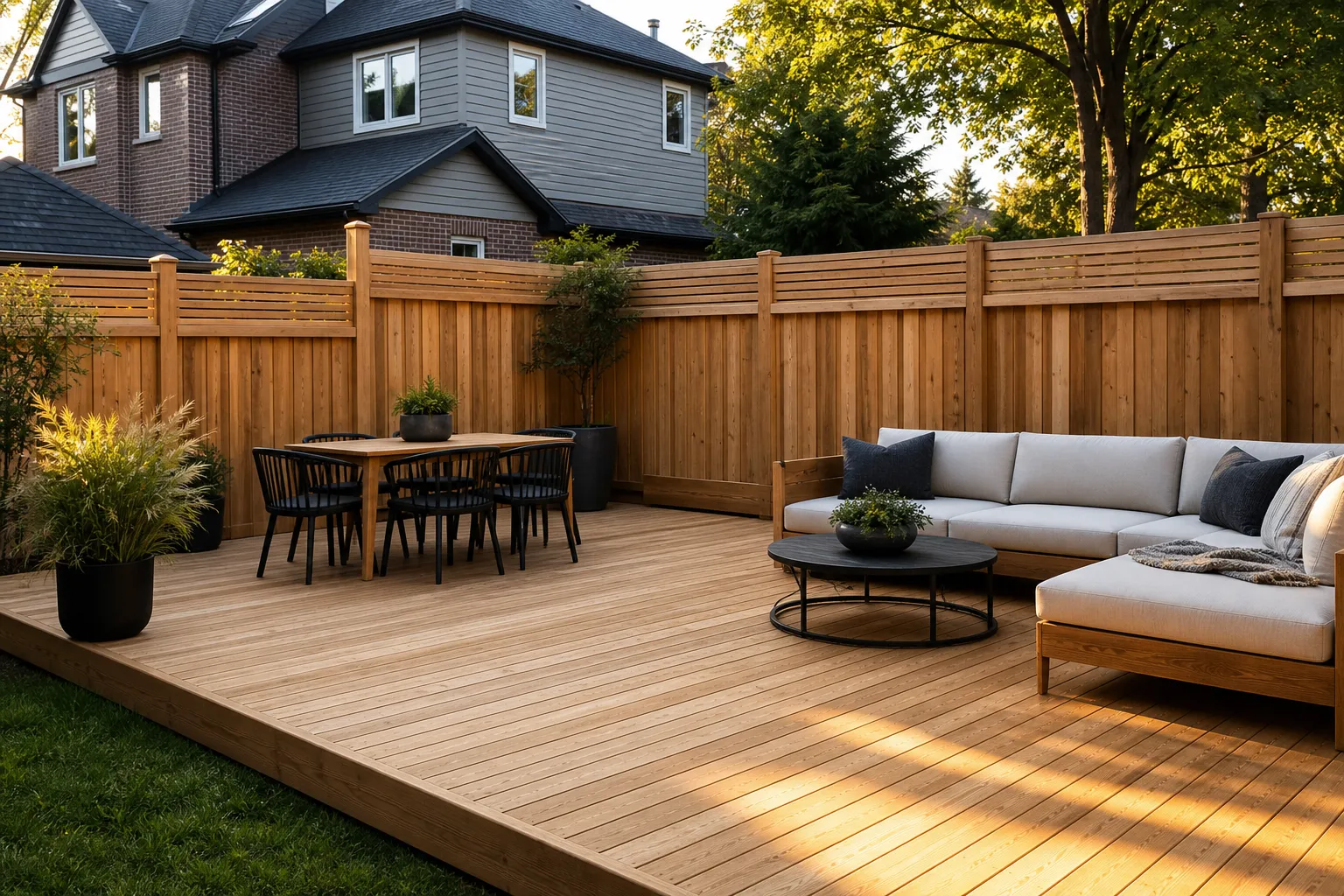 Fresh cedar deck and fence