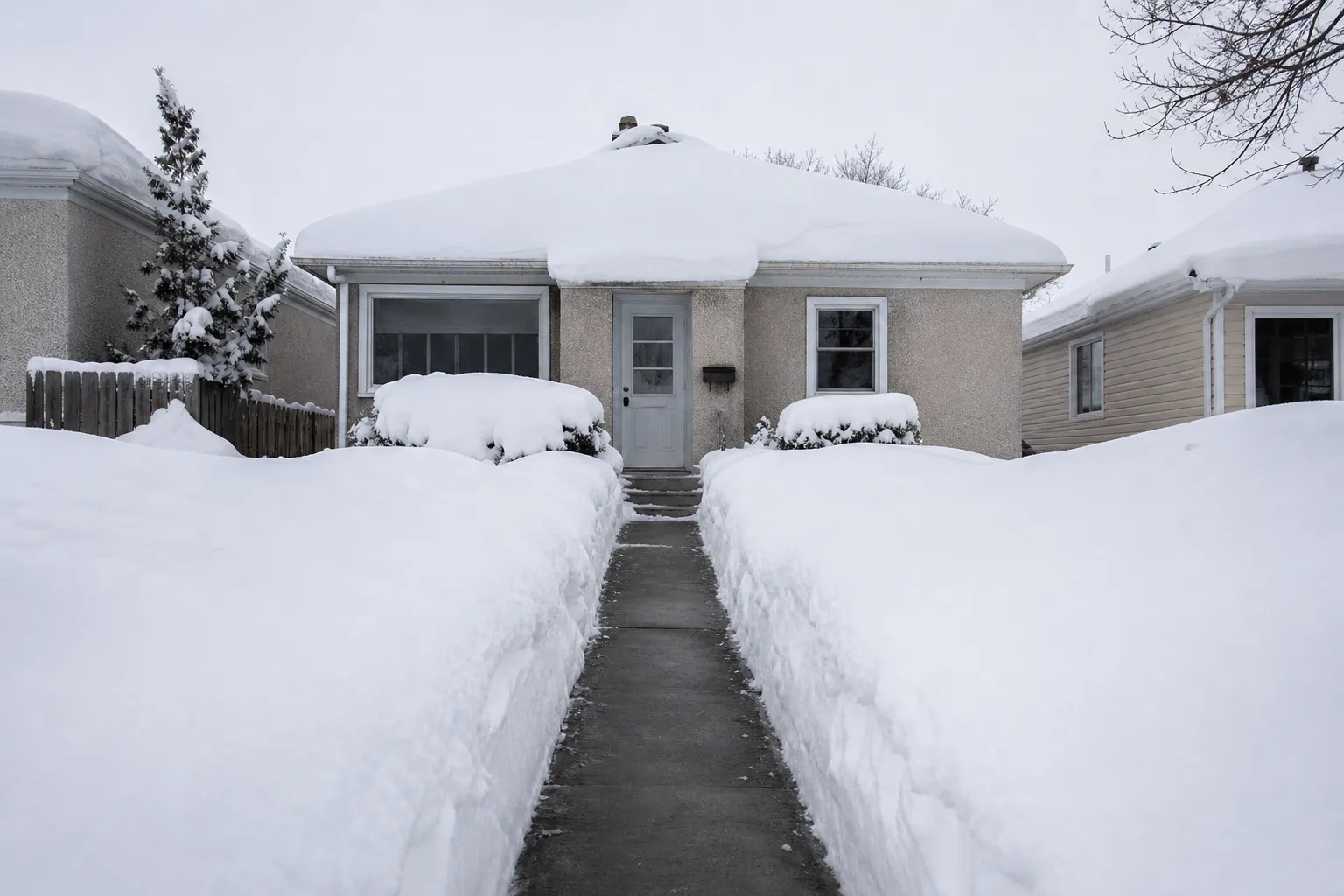 Snow cleared from a Winnipeg home